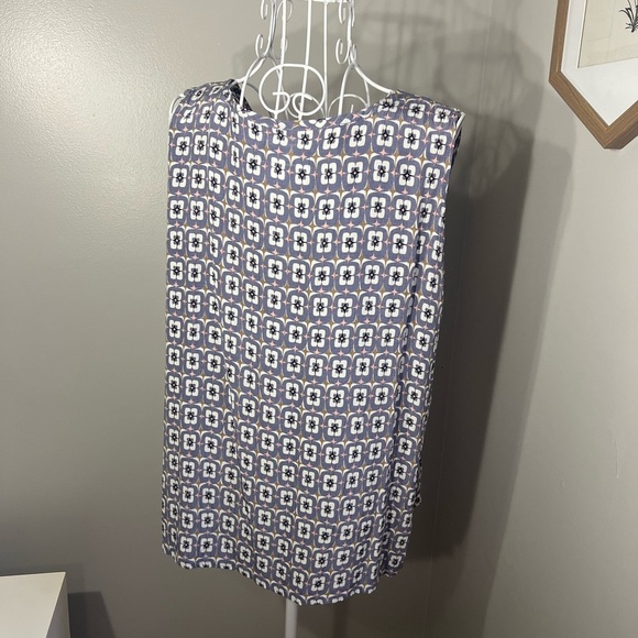 FLAX Tank Top Blouse Pastel Bohemian Geometric Floral Print Size Small Indie - Picture 4 of 4